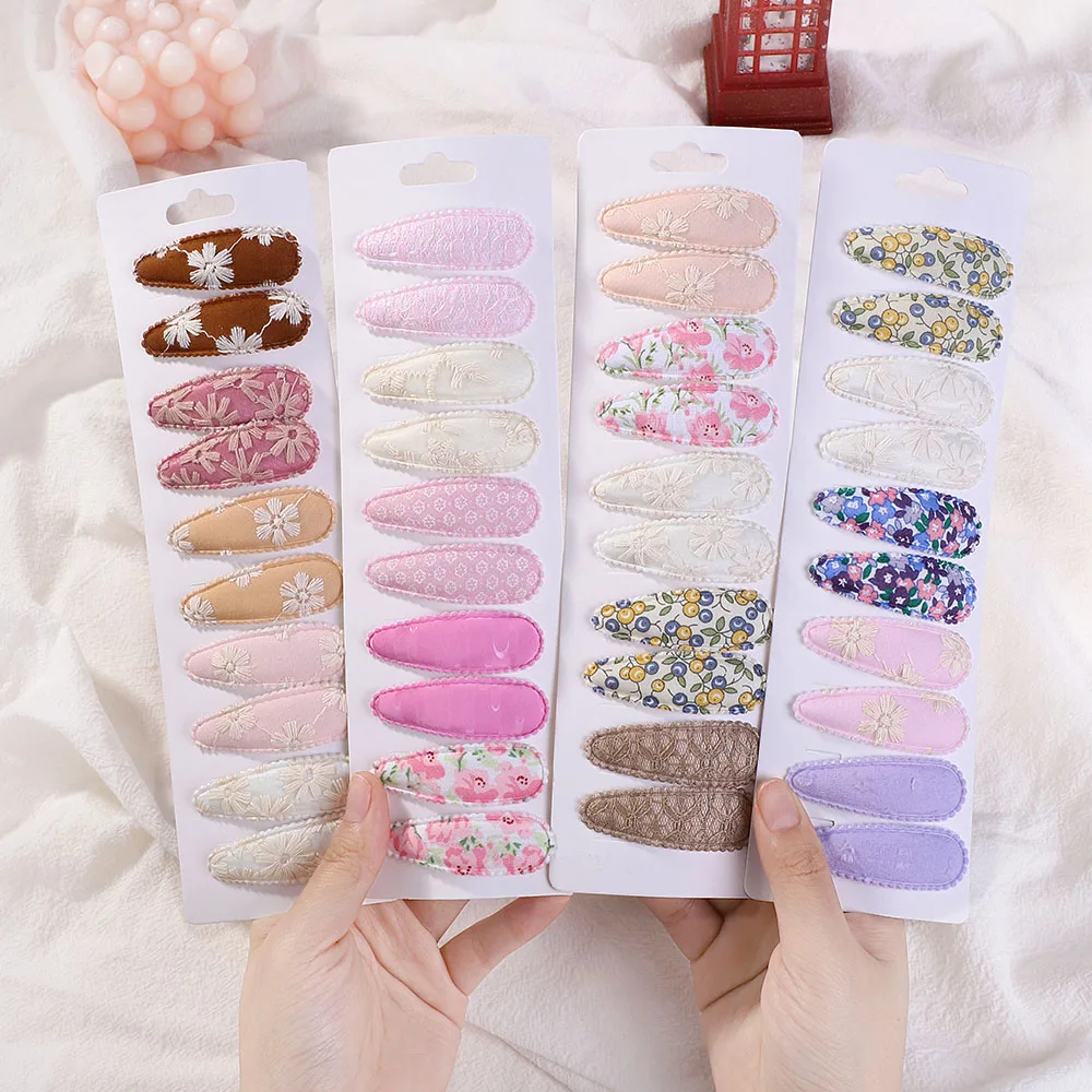 Plaid Cotton Kids Hairpins 5