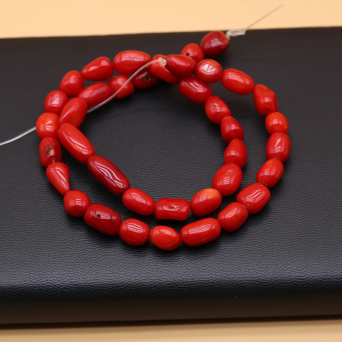 

Natural Sea Coral Red 8x9mm Round Beaded Crafts Jewelry Making DIY Necklace Bracelet Accessories Charm Gift 15"