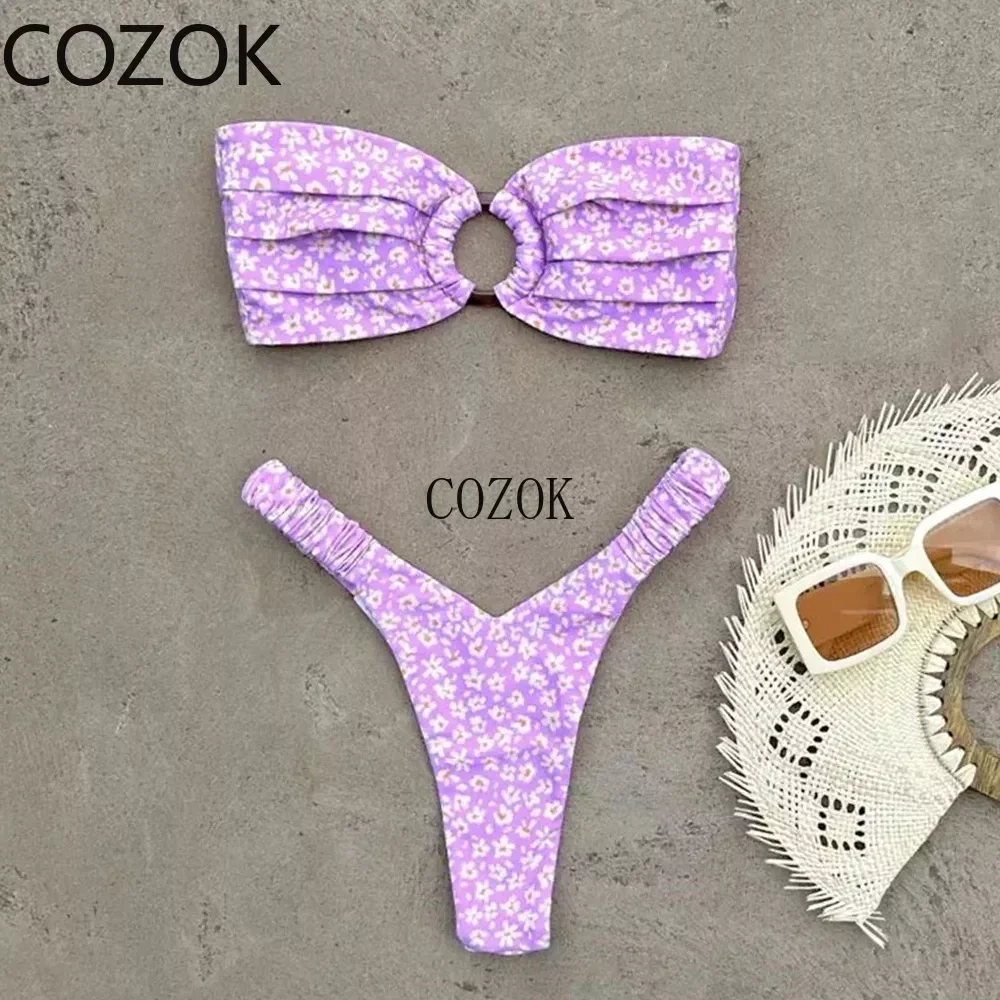 Micro Bikini Push Up Women Swimsuits 2024 Sexy Female Swimwear Brazilian Bikini Set Thong Biquini Swim Suits Print Beachwear