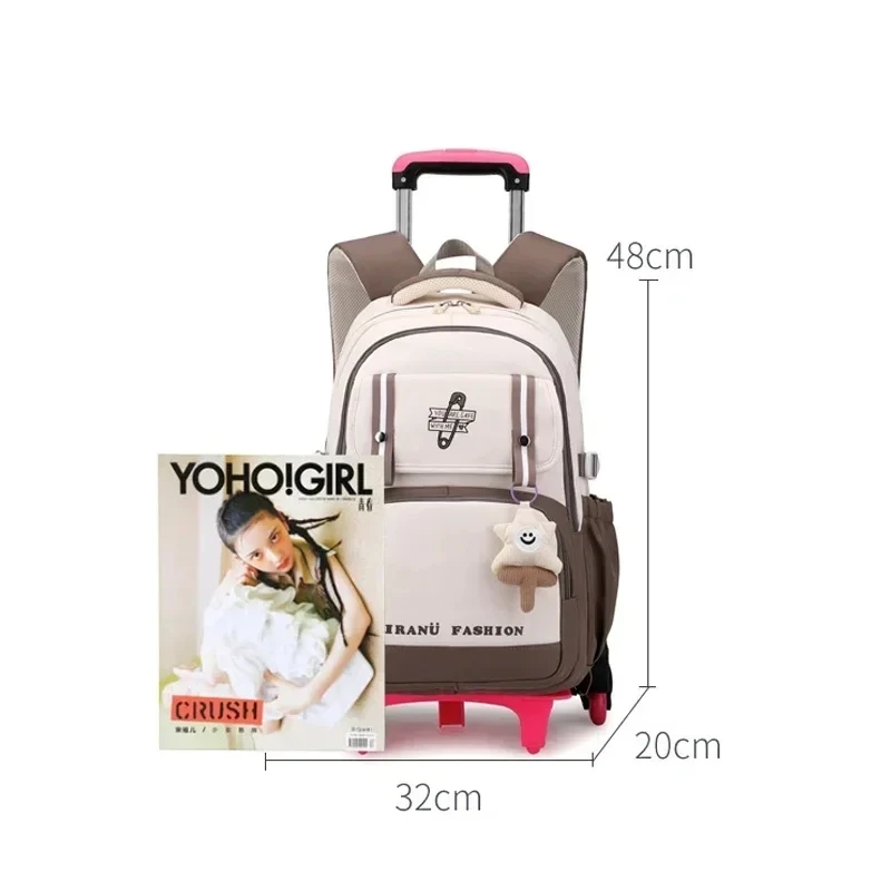 with Wheels Rolling Backpacks for Girls Student Wheeled Backpack Trolley School Bags Travel Trolley Luggage Kids School Backpack