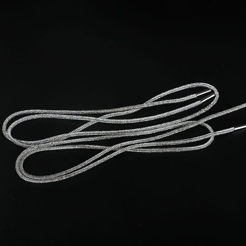 Shoe Laces Shoe Accessories 1Pcs Rhinestone Shoelaces Diamond Shoe Laces Sneakers Laces Shoes DIY Strings Women Round Shoelace 100/120/140/160CM