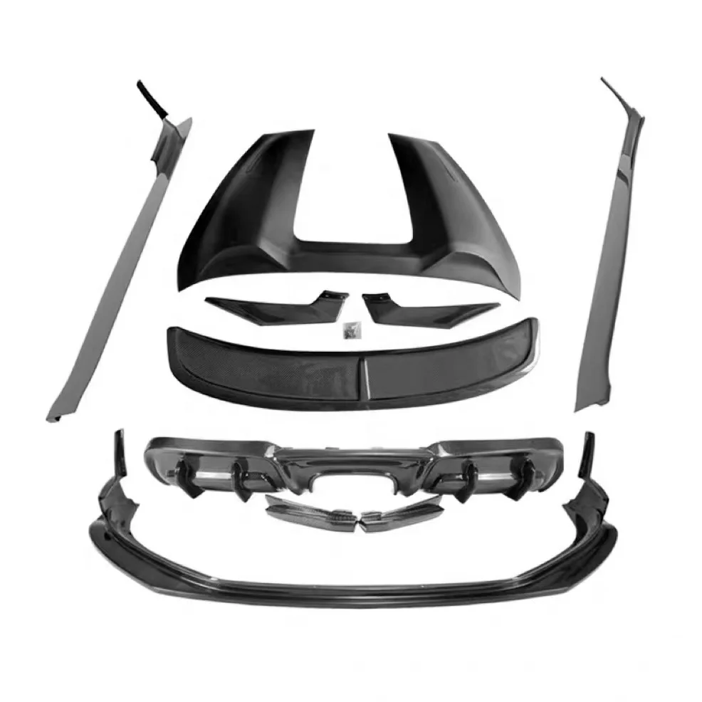 Genuine Free Man Style Parti In Fibra Di Carbonio Body Kit Labbro Anteriore Labbro Posteriore Minigonne Laterali Per Porsche 718 Cayman Boxster