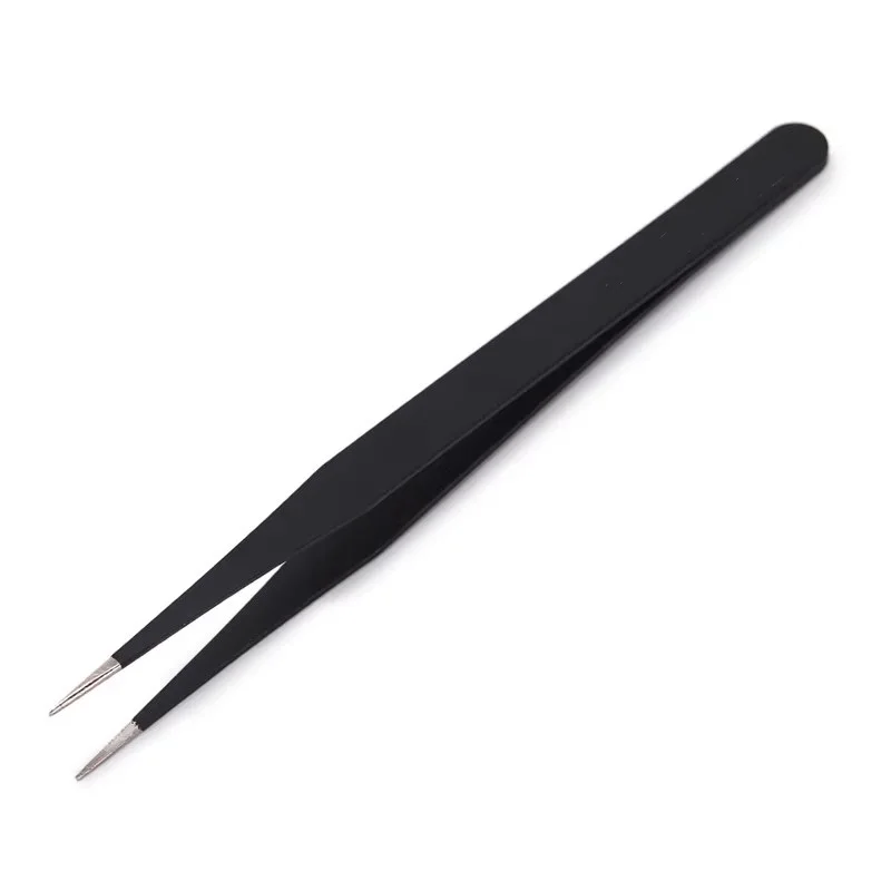 Anit-Static Tweezers, Precision Black DIY Tweezers for Nail Art and Eyelash Extensions Beauty Tools 5