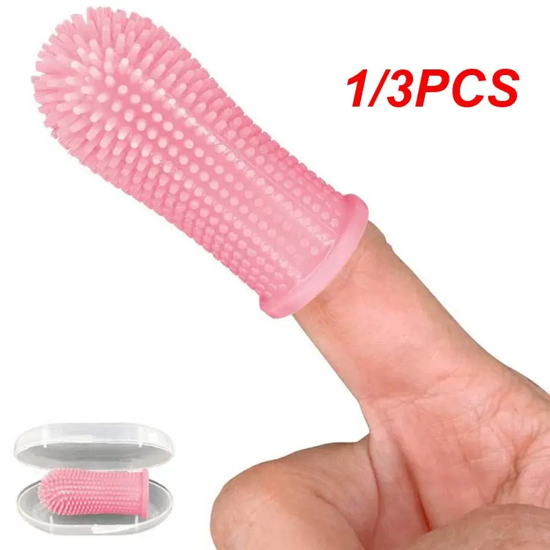 

1/3PCS New Ultra Soft Pet Finger Toothbrush Teeth Cleaning Bad Breath Care Non-toxic Silicone Toothbrush Tools Pet Cleaning