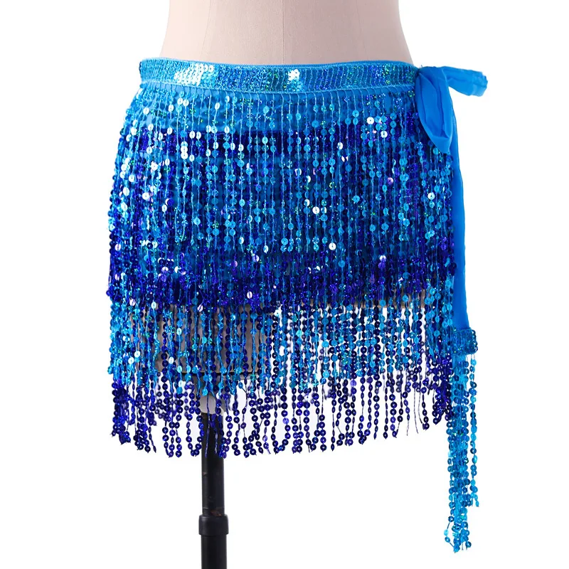 

Dance Waist Chain New Belly Dance Bead Waist Chain 4-layer Sequined Hip Towel Tassel Waist Belt Dance Performance Accessories