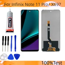 100% Tested Black 6.95 inch For Infinix Note 11 Pro X697 LCD Display Touch Screen Digitizer Panel Assembly Replacement parts