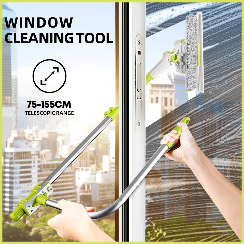 3-in-1 Window Cleaning Tool, Household Cleaning Equipment For High-rise  Windows With Double-sided Wiper & Scraper