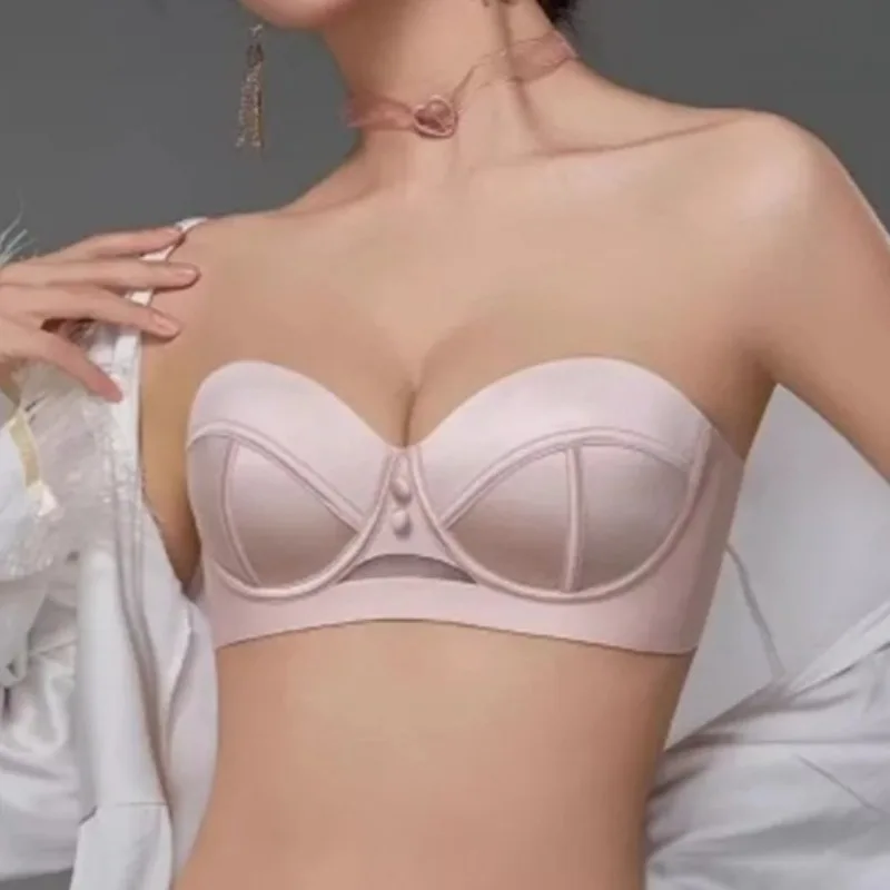 AB Half Cup Strapless Bra for Women Push Up Bridal Lingerie Sexy Wedding Bra Comfortable Underwear