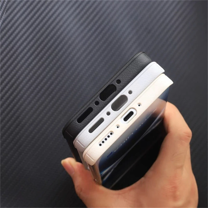 MagSafe-Compatible Luxury PU Leather Slim Phone Back Cover