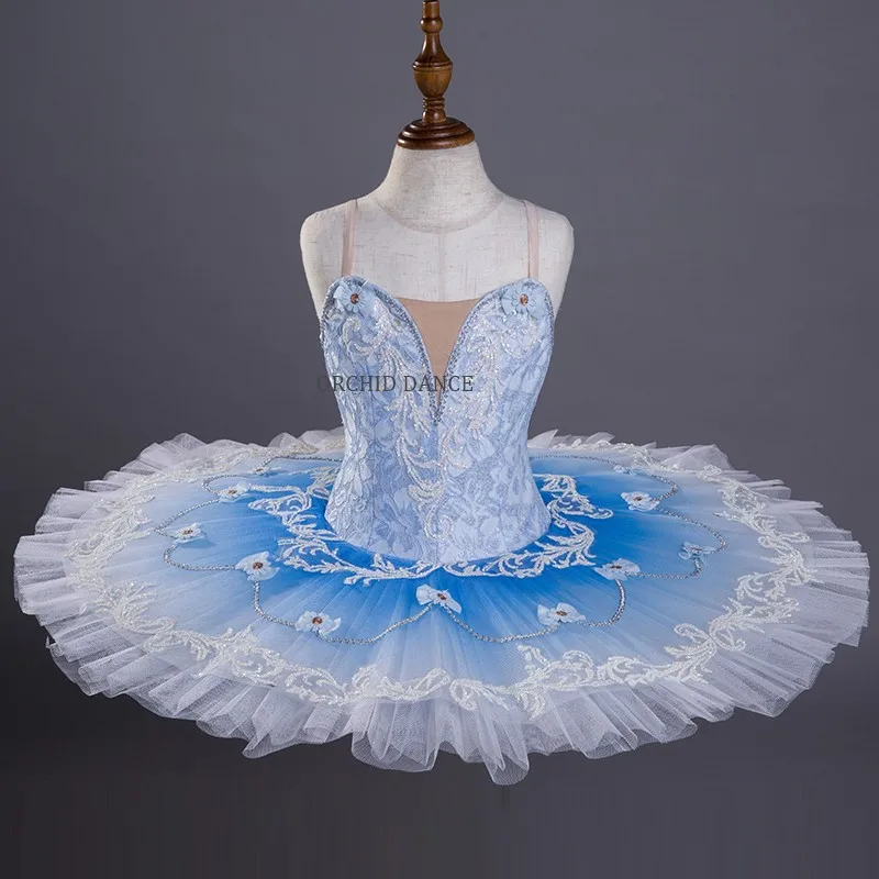

So Beautiful Professional High Quality Custom Size Performance Competition Wear Ombre Blue Ballet Tutu For Girls