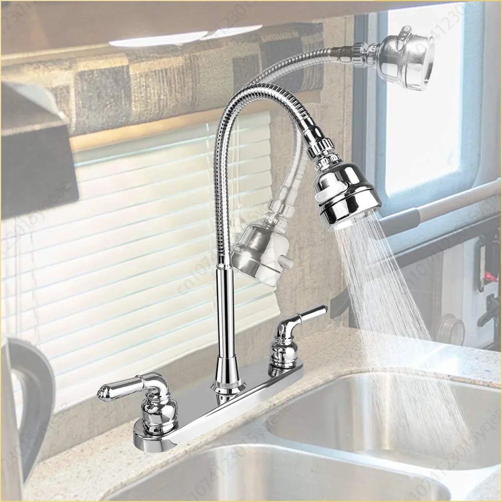 South American RV Kitchen Faucets Dual Port Faucet Kitchen Splashproof Faucet Replacement Sink Faucets Kitchen Accessories