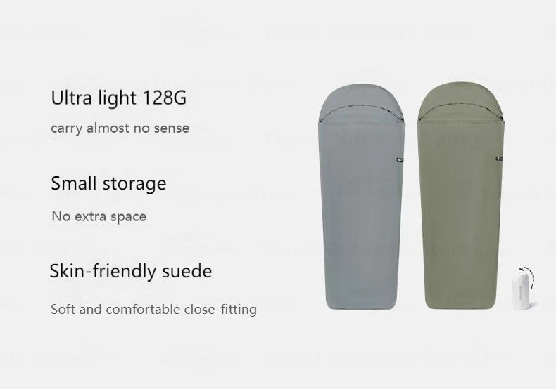Description Picture 3 of itemNaturehike 128g Ultralight Camping Single Dustproof Sleeping Bag Liner Travel Portable Sleeping Bag Accessories With Storage Bag