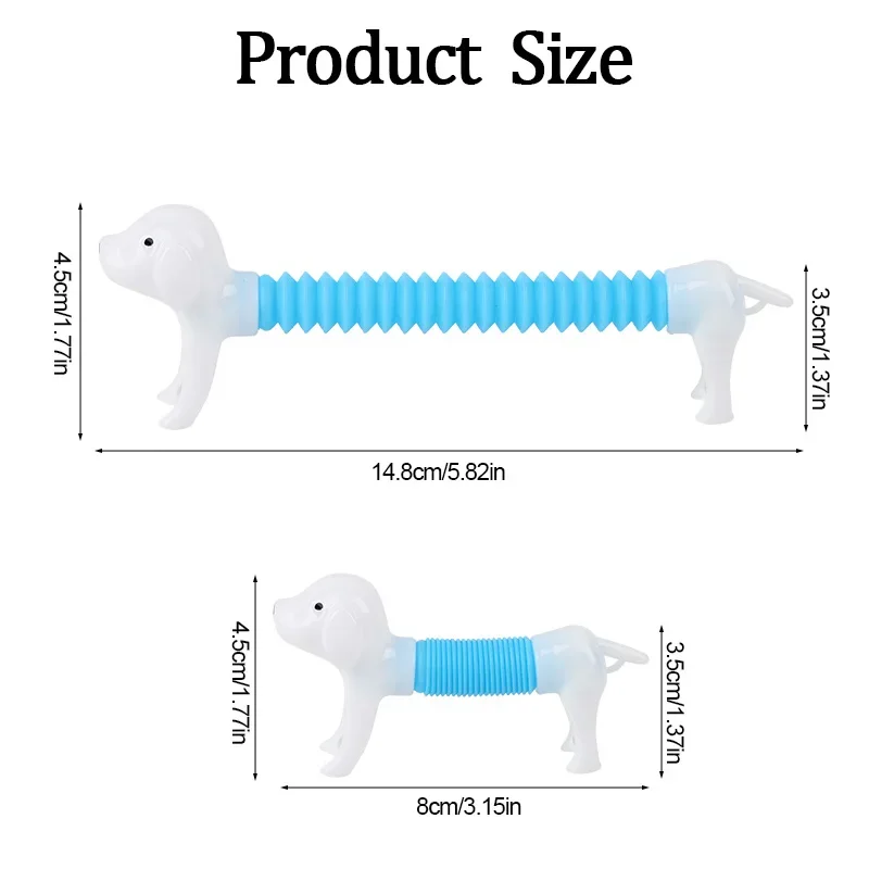 Stretchable Dog Stress Relief Pop Tubes Toy Kids Birthday Party Favors Pinata Filler Telescoping Sensory Squeeze Toy 10Pcs