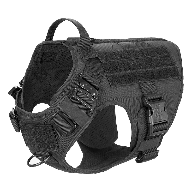 Tactical Dog Harness And Leash Set Military Training MOLLE K9 German Shepherd Pet Large Dogs Metal Buckle 