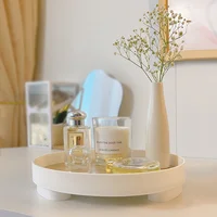 Nordic Wood Storage Tray Household Desktop Sundries Cosmetic Perfume Jewelry Key Plate Home Decorative Round Storage Trays 1