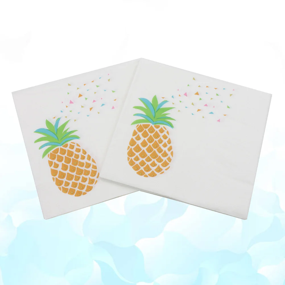 20 Sheets 33x33cm Pineapple Printing Napkin Disposable Paper Fruit Paper Napkin For Party Party Supplies for Party Banquet