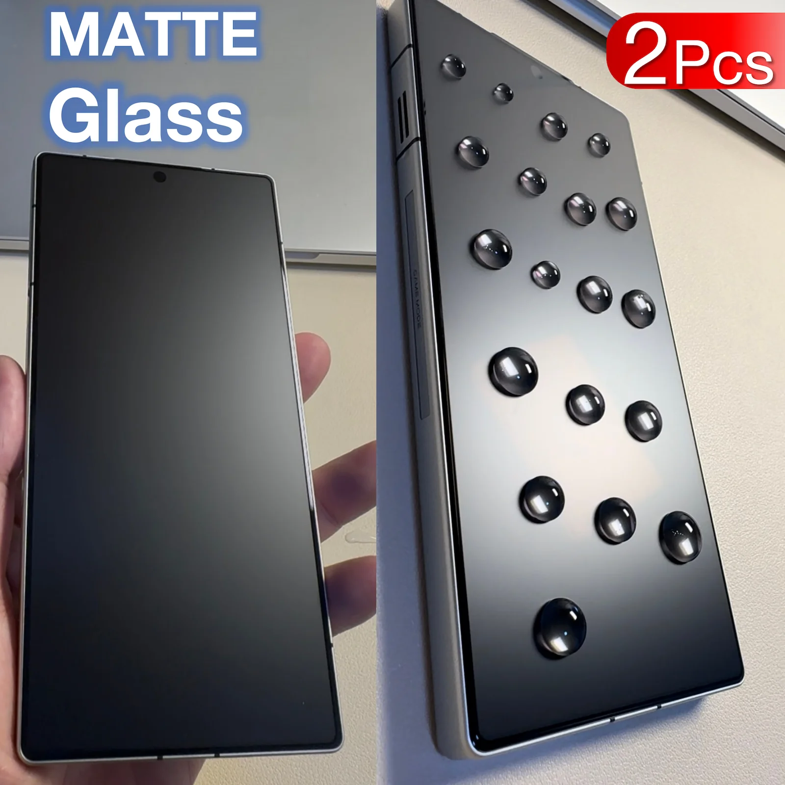 Dual Pack Ultrasonic Frosted Matte Tempered Glass Screen Protectors