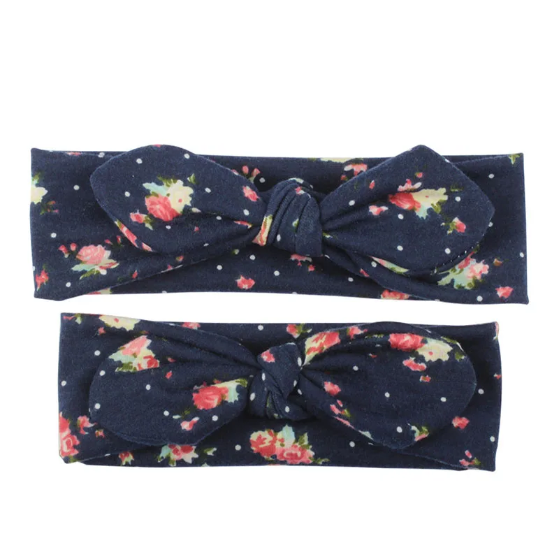 baby accessories designer 2Pcs Mom And Baby Headband Flower Print Kids Parent-Child Hairband Headbands For Girls Bows Infant Turban Baby Hair Accessories crochet baby accessories