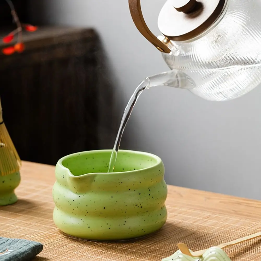 Ceramic Matcha Bowl Smooth Large Capacity Tea Salad Soup Bowl High Temperature Resistant Sand Dot Green Tea Maker Cup