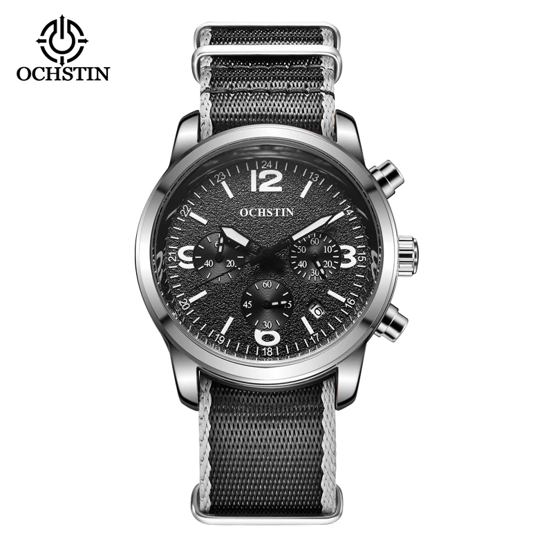 OCHSTIN2024 Creative Nylon Series Business Light Luxury Style Multi functional Quartz Movement Watch Men's Quartz Watch