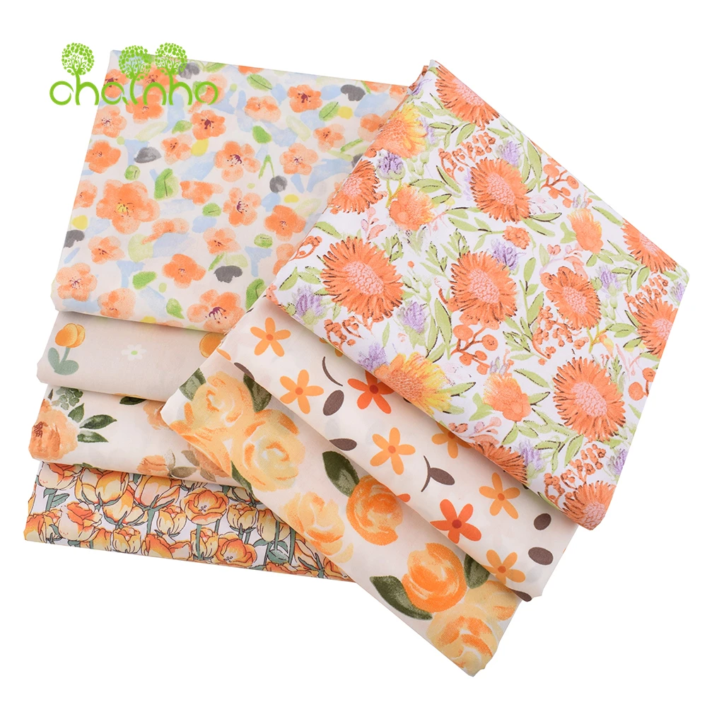 Chainho,Printed Twill Weave Cotton Fabric,DIY Quilting Sewing Material,Home Handmade Textile,Patchwork Cloth,7 Designs,25C9