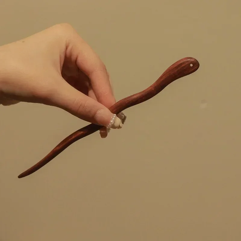 Vintage Wood Hair Sticks Pins Hairwear Hairpins Head Pins DIY Handmade Wooden Head Jewelry Hair Accessories Ornaments for Women hair stick