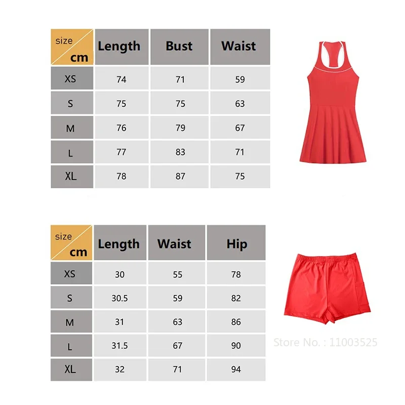 Women One-piece Tennis Dress Round Neck Racerback Dresses with Inner Separate Shorts Pockets Sleevesless Sports Skorts XS-XL