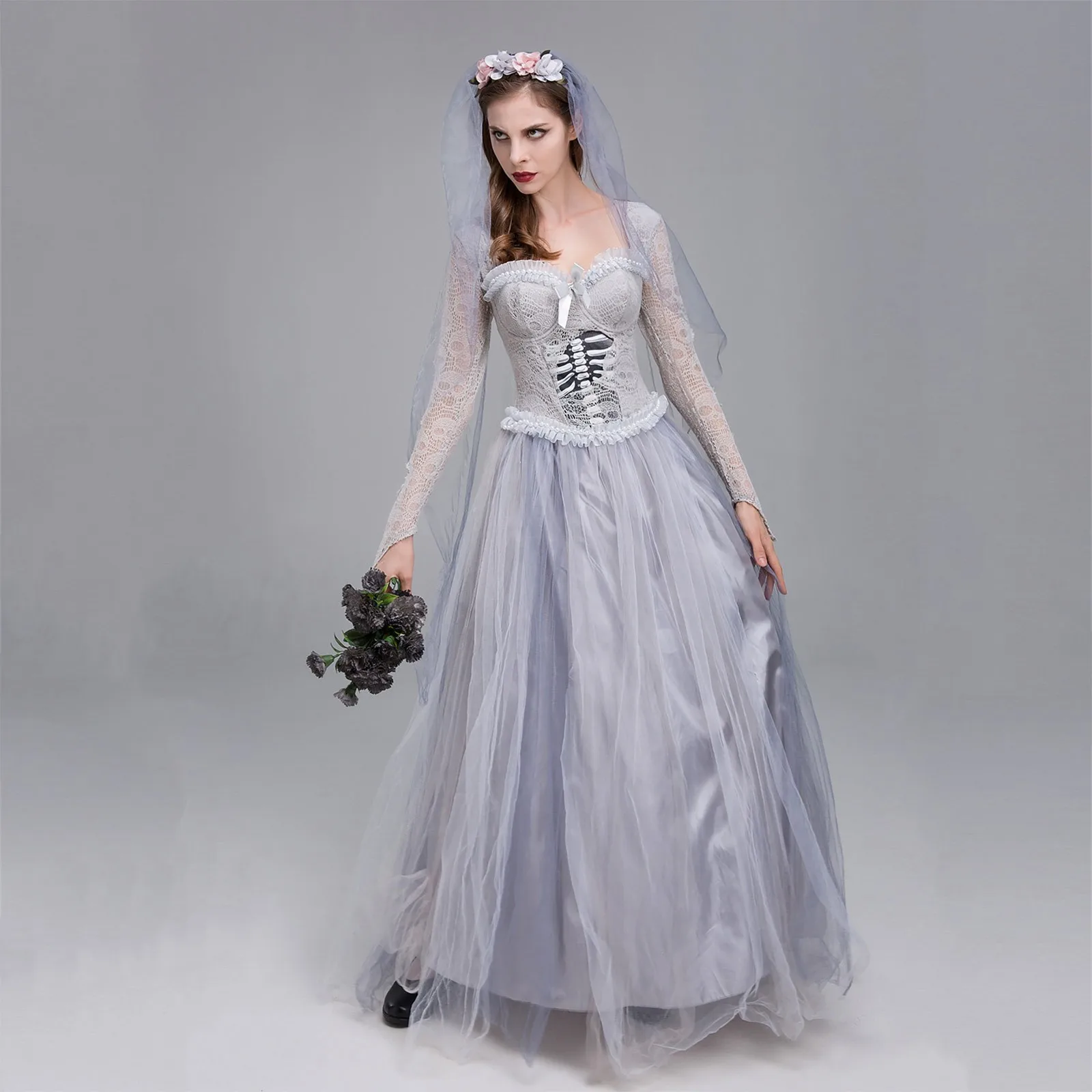 Party Attire Halloween Women'S Ghost Bride Costume Women'S Costume Horror Ghost Bride Cosplay Dress Performance