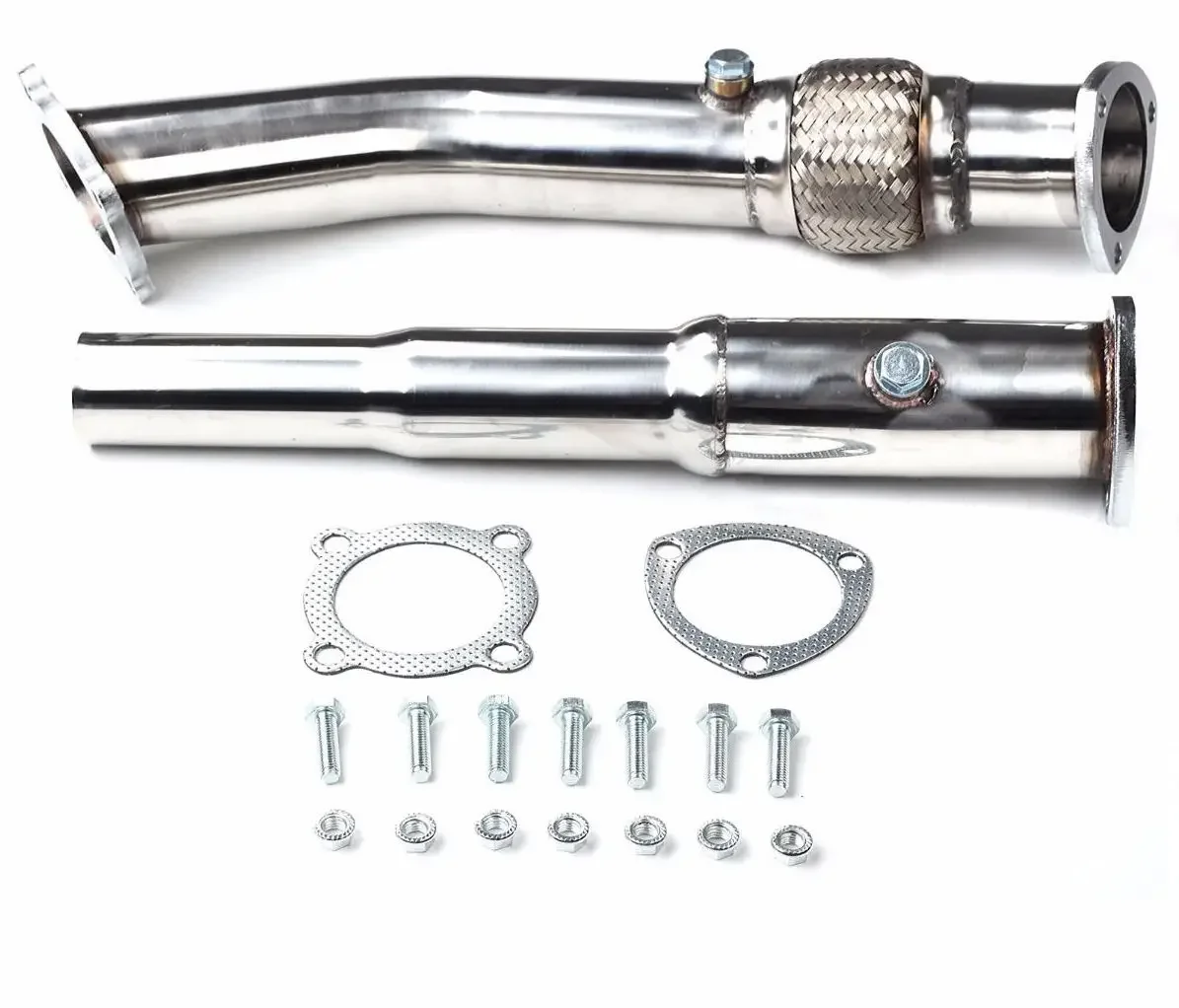 Colectores de escape TURBO DOWNPIPE plateados para sistemas de escape de motor VW GOLF JETTA BEETLE 1.8T 99-04