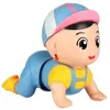 Learning Standing Climbing Electric Crawling Doll Walk Writhe Buttocks Crawling Baby Toys With Music Fun Baby Crawling Doll 2