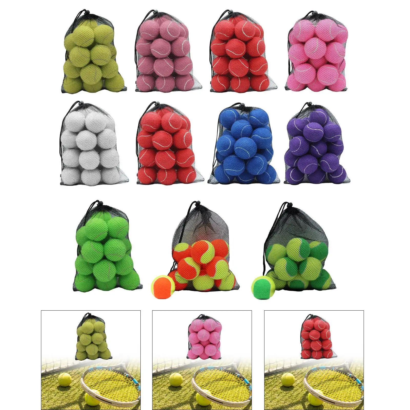 20 Pieces Tennis Balls Elastic Balls Playing Dogs Toy 64 mm Dia