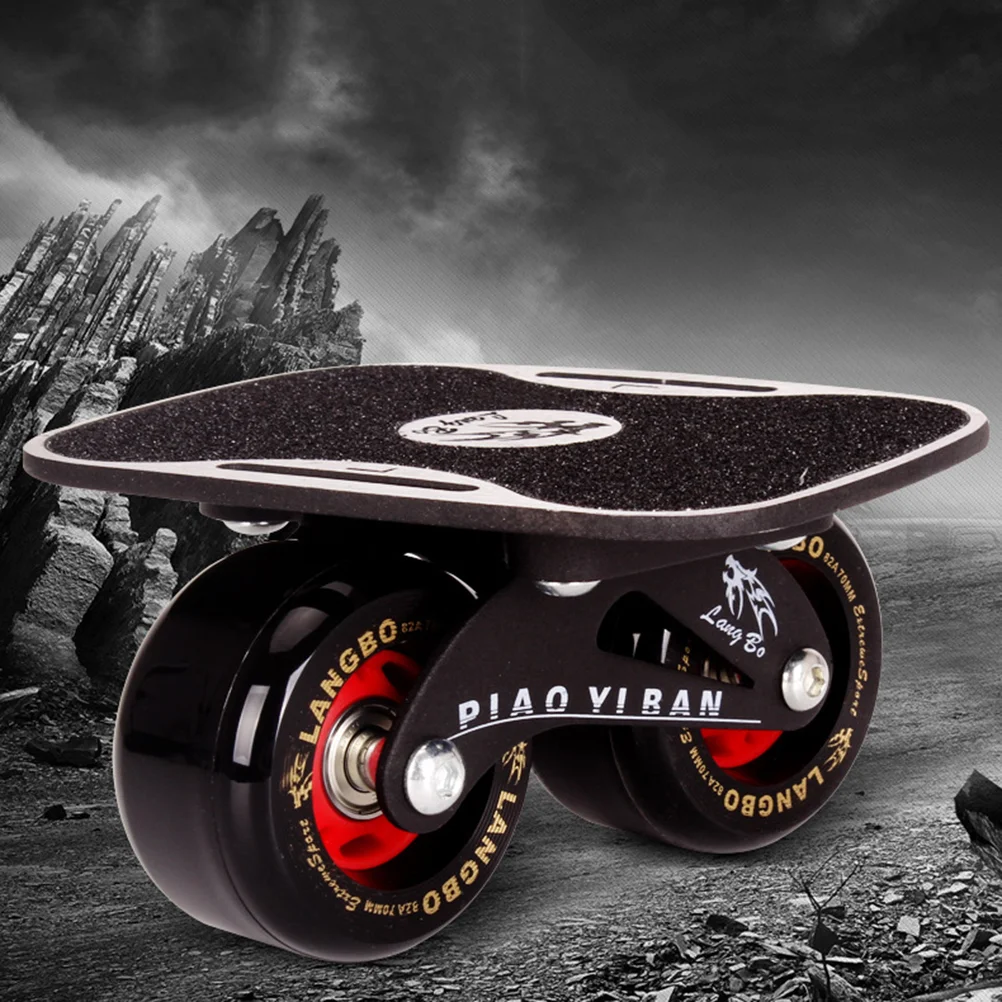 

Wheel Skateboard Drift Board Professional Wear- resistant Skateboard Cool Easy Carry Veneer ( Frosted Plate, Black Wheel )