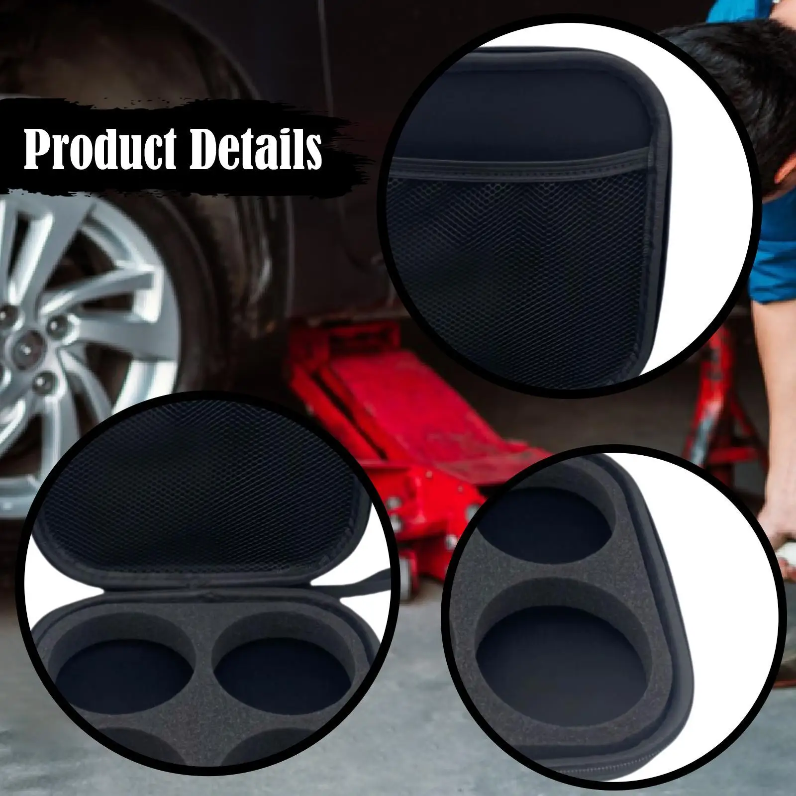 Lifting Jack Pad Storage Case Practical Carry Case Organizer Convenient Protector Vehicle Accessories for 4 Pucks for Tesla Lifting Jack Pad Storage Case Practical Carry Case Organizer Convenient Protector Vehicle Accessories for 4 Pucks for Tesla