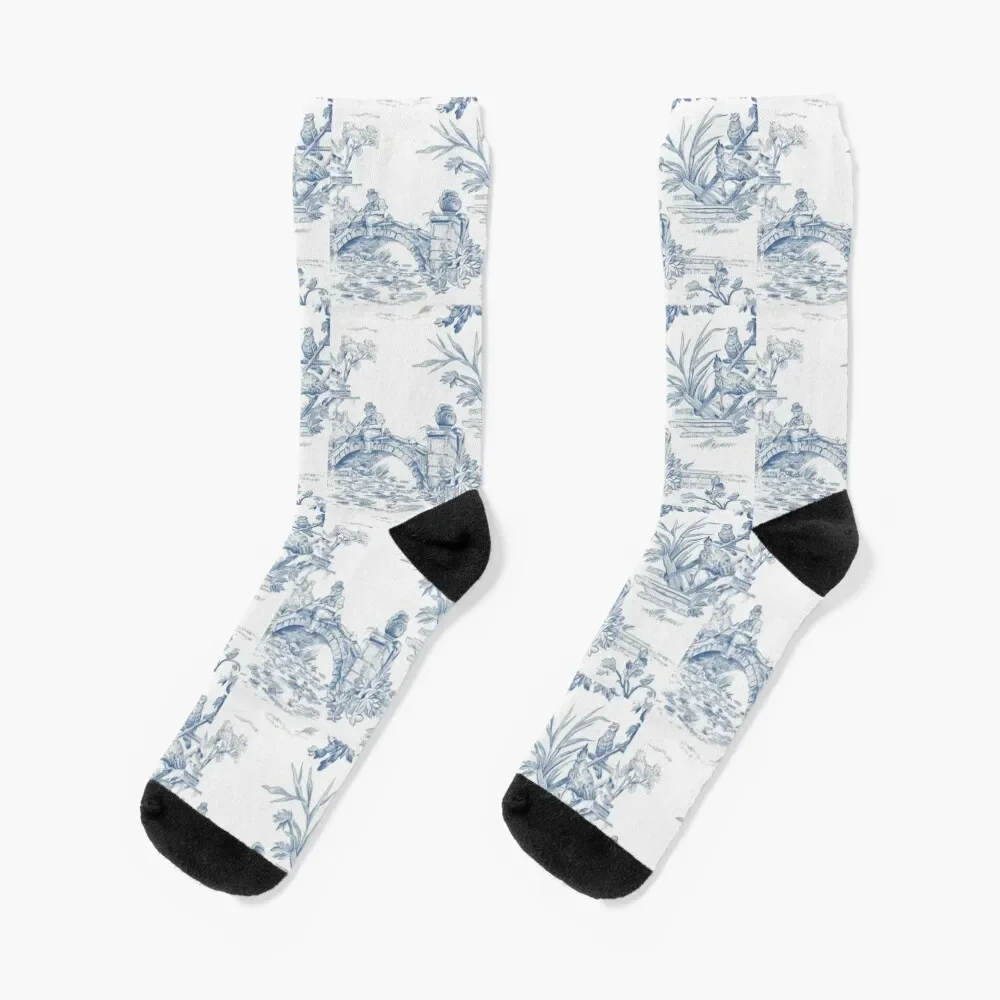

Vintage blue and white porcelain pattern Socks happy winter gifts japanese fashion floor Men Socks Women's
