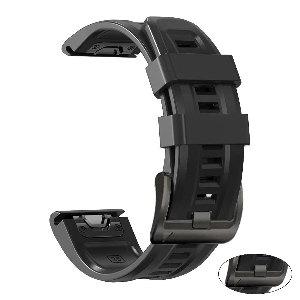 Enhanced Silicone Sport Strap - QuickFit 26/22mm, Universal Fit