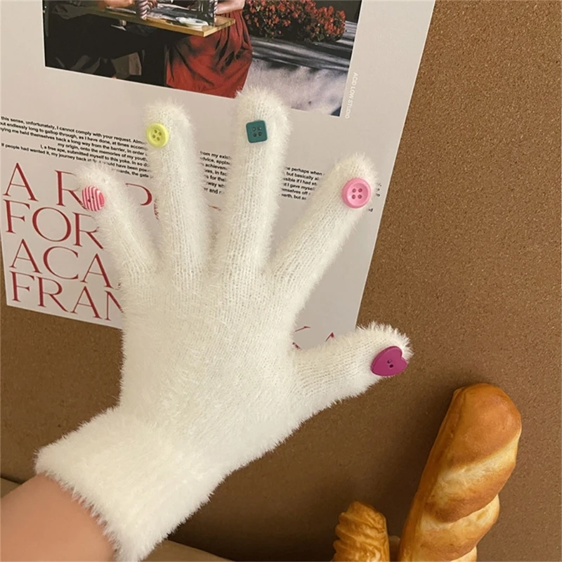 

Вязаные перчатки с сенсорным экраном, зимние варежки с длинными пальцами, эластичные теплые перчатки с двумя пальцами для