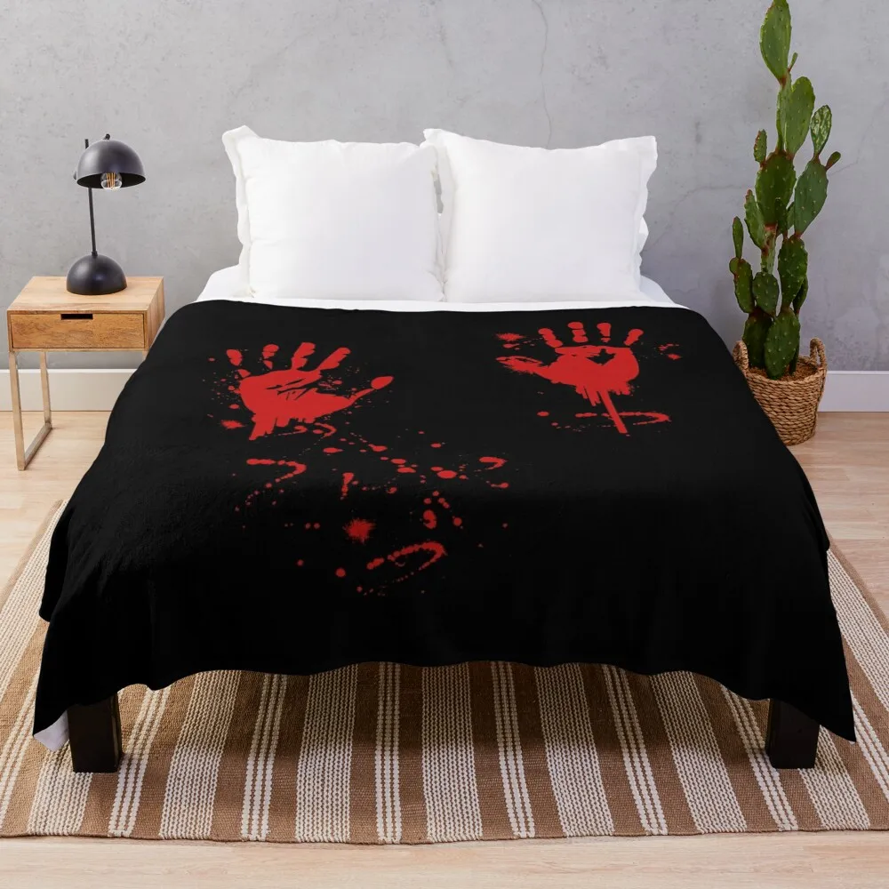 

Halloween bloody hands blood splatter gift idea Throw Blanket valentine gift ideas Blanket Luxury Sofas halloween blanket