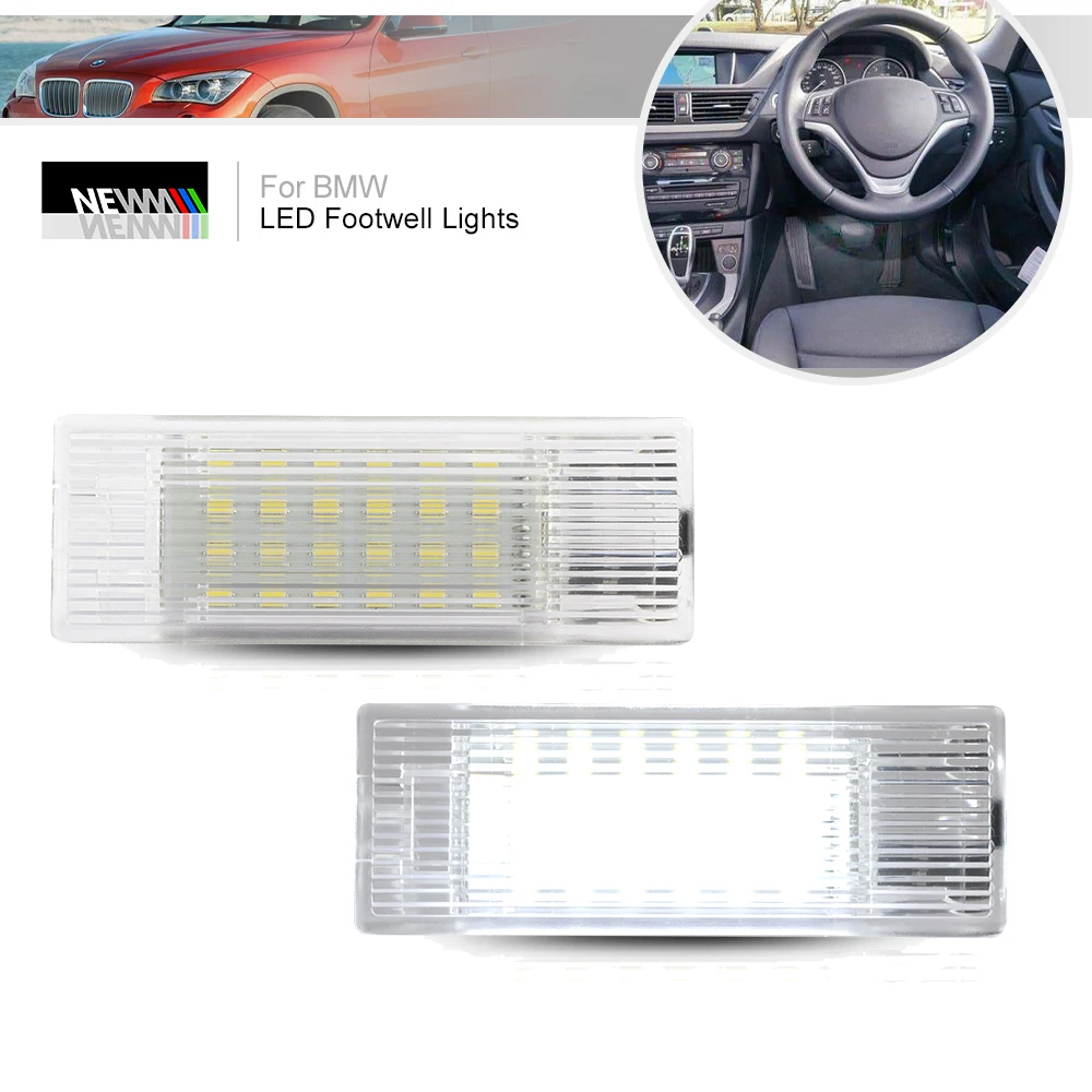 2pcs Led Courtesy Footwell Lamps For Bmw X1 E84 Lci 2013 2014up Car