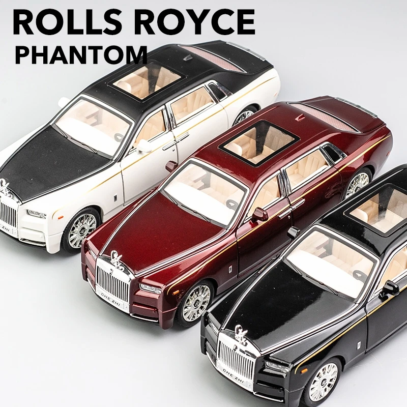 1:24 Rolls-Royce Phantom metal diecast Voiture Modèle Jouet Sound & Light Rouge avec boite 