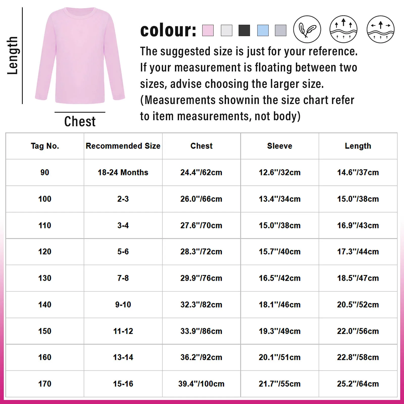 Unisex Children Boys Girls Thermal Underwear Shirt Toddler Baby Long Sleeve Round Neck T-Shirt Winter Spring Base Layer Vest Top 6
