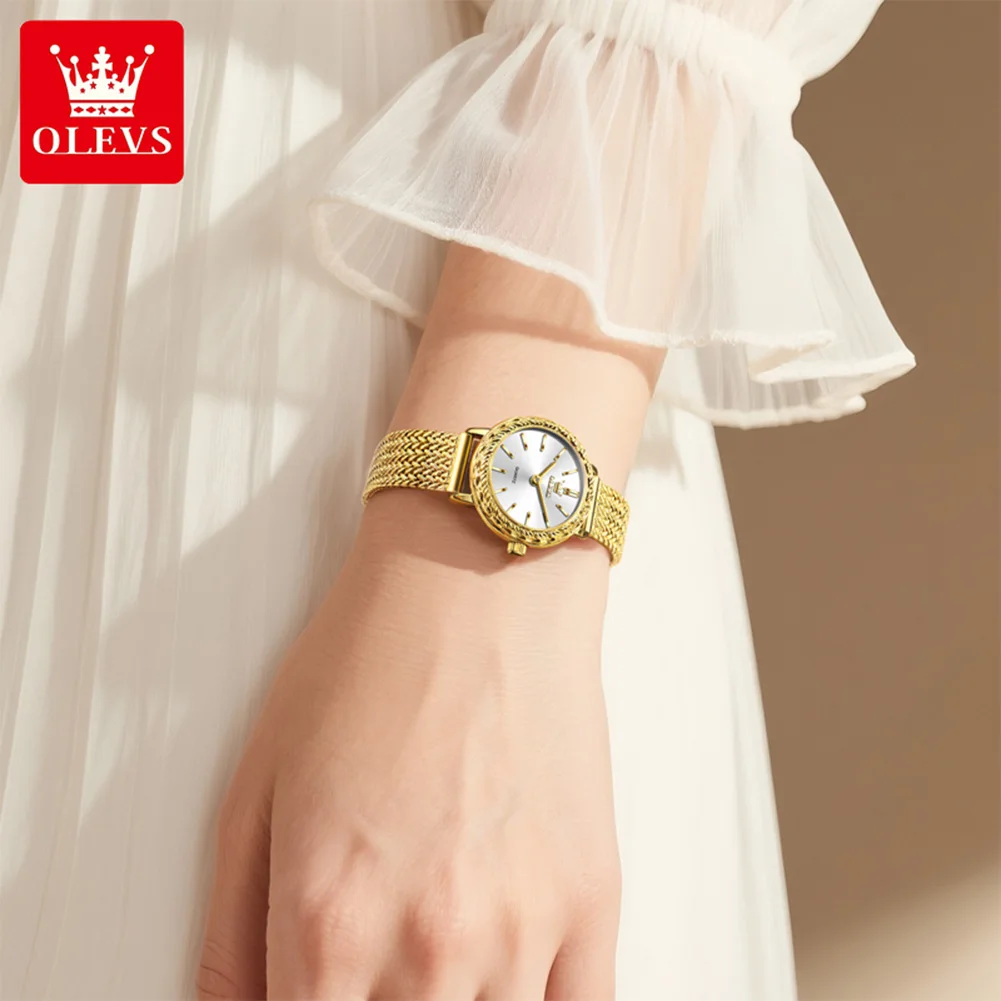 OLEVS 5643 Woman Watch Top Brand Original Thin Case Quartz Watch For Women High Hardness Mirror 30M Waterproof Ladies Wristwatch