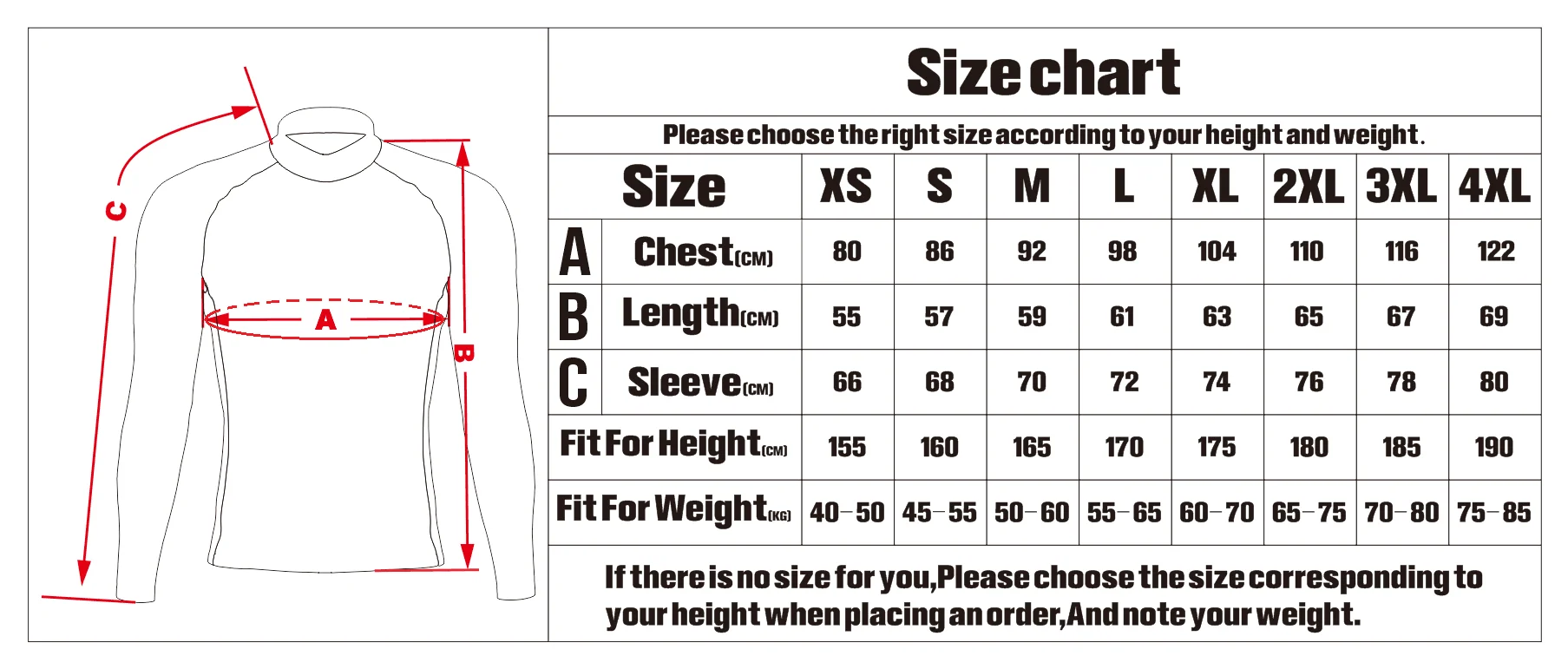 Cykelkläder Med Svenska Flaggan - Storlekstabell