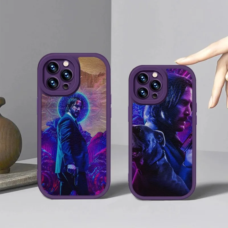 Custodia Per Telefono John Wick Viola Per Iphone 14 11 13 12 Pro Max Mini Xs X Xr 7 8 Plus Se2020 Pelle Silicone Soft Texture Coque