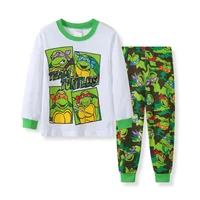 Pyjama Anime Teenage Mutant Ninja Turtles pour garçons, vêtements de maison pour enfants, pyjama Kawaii, dessin animé, Cosplay, vêtements de nuit, cadeau, 2 pièces 1