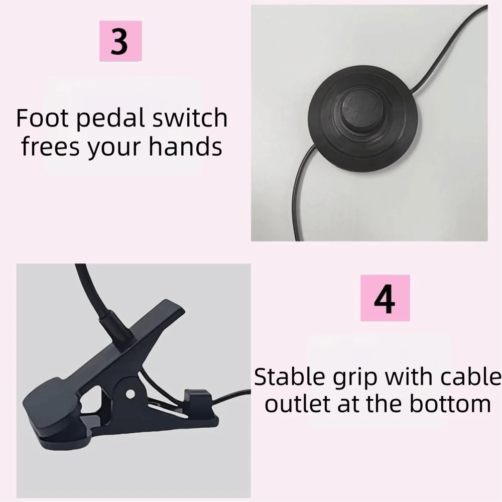 5W 파워 UV LED 네일 램프 클립형 풋 페달 스위치 젤 폴리쉬 경화 램프 플래시 경화 플렉시블 데스크탑 네일 드라이어 네일 살롱용