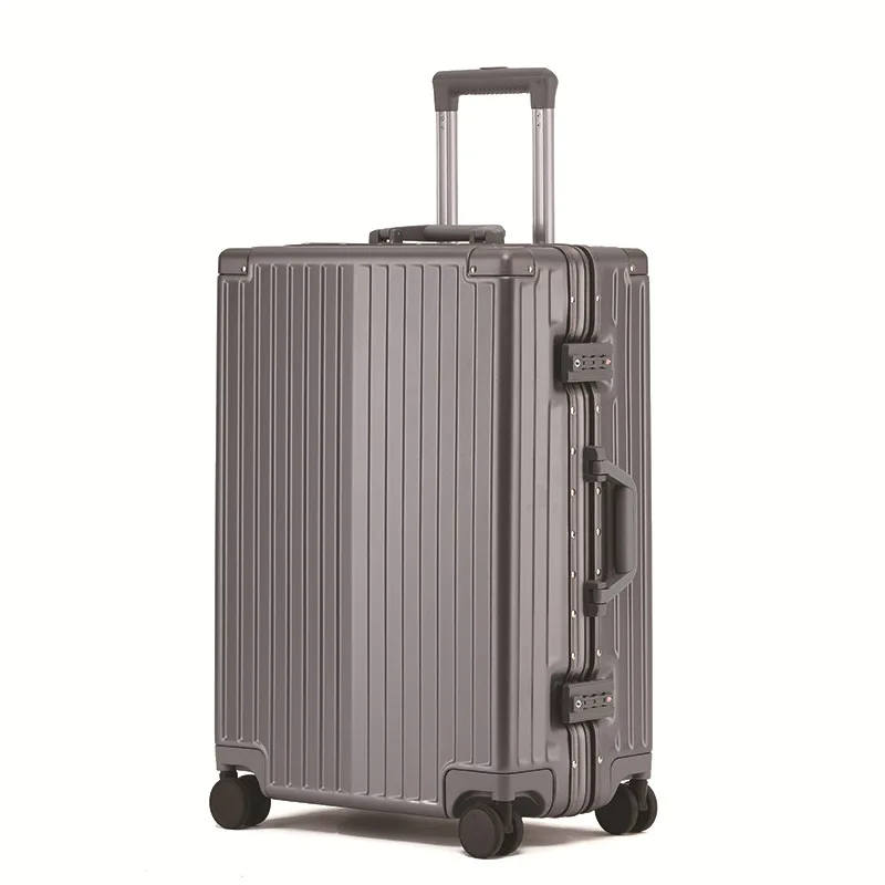 PLUENLI New Aluminum Frame Trolley Case Business Luggage Universal Wheel Suitcase