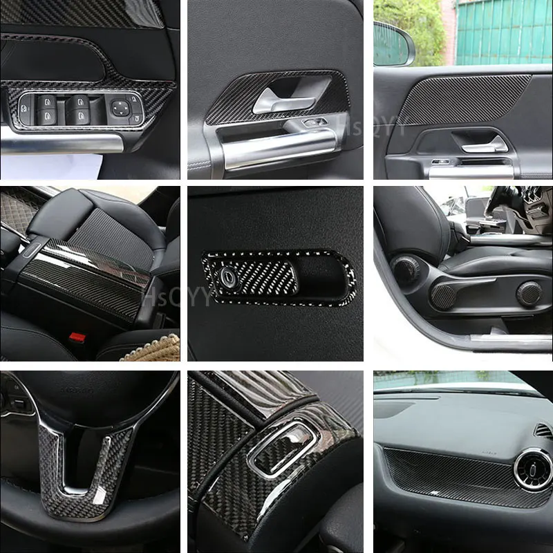 

For Mercedes Benz B GLA GLB Class W246 W247 H247 X247 Real Carbon Fiber Interior Car Styling Accessories Decoration Stickers