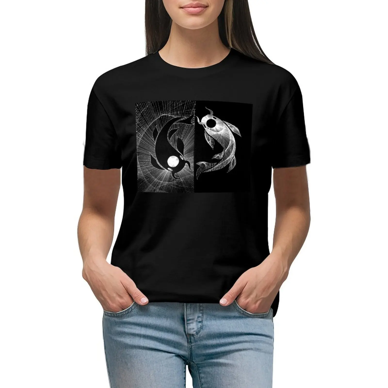 

Balance T-shirt animal print shirt for girls aesthetic clothes vintage clothes t shirts for Women loose fit
