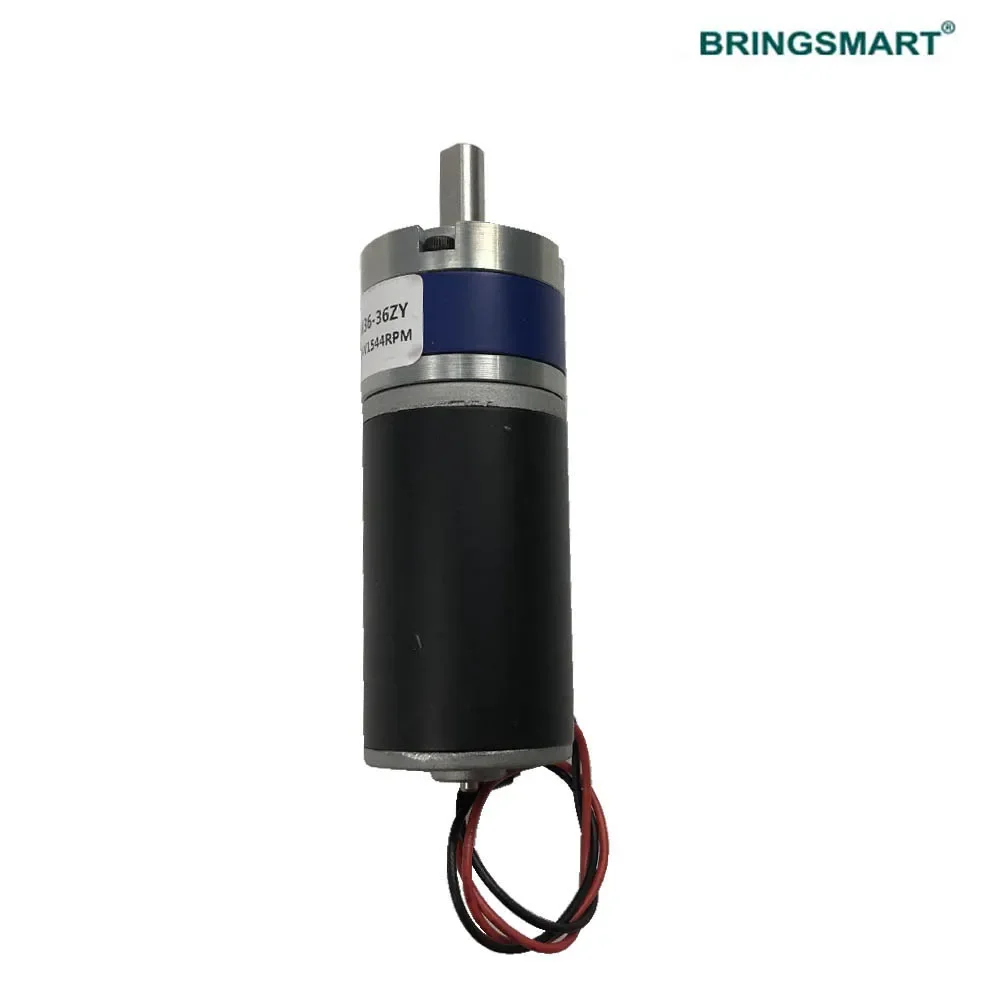 Bringsmart 올 메탈 유성 기어 모터, 마이크로 기어 감소, DC 모터, 강철 튜브 모터, 맞춤형 12V, 24V, 큰 토크, 36mm