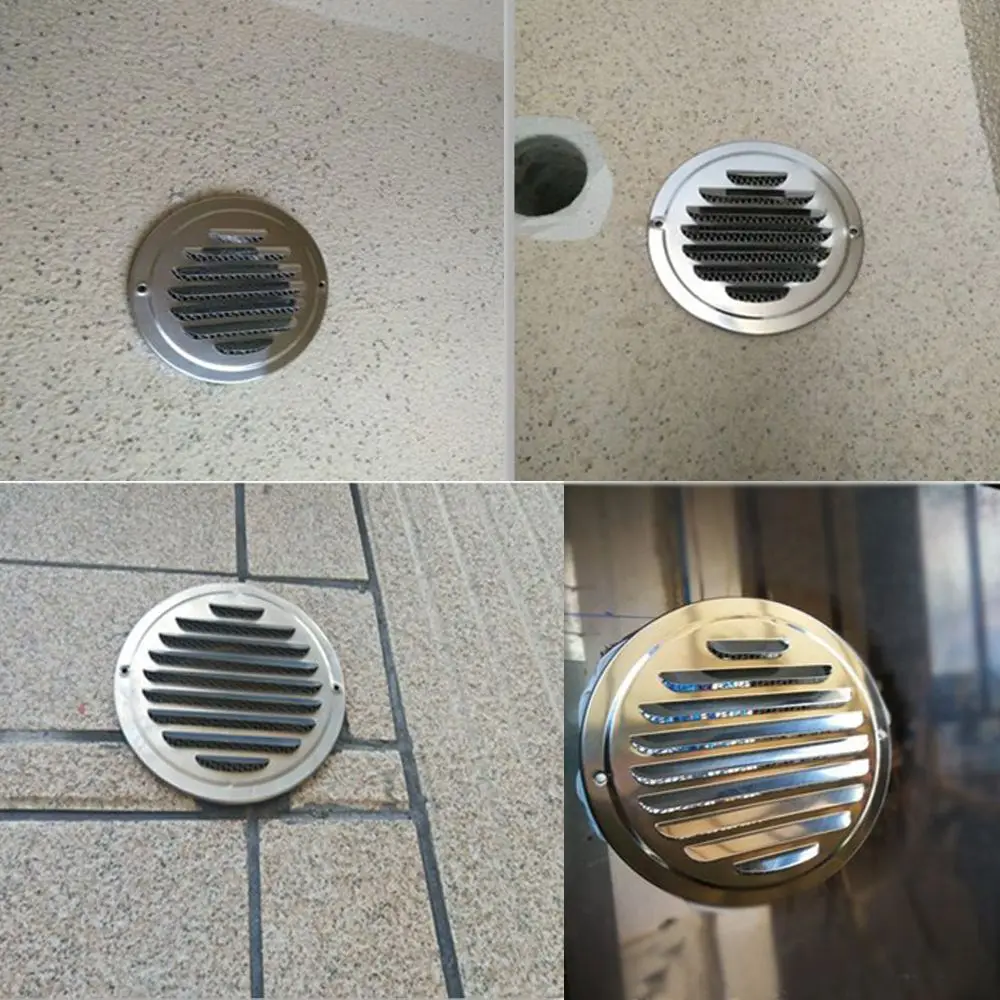 Stainless Steel Exterior Wall Air Vent Grille Various Size Round Ducting Ventilation Grilles Home Office Air Vent